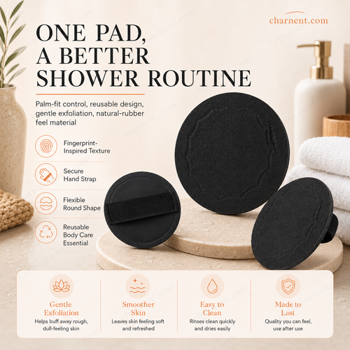 Exfoliating Scrub Bath Pads | Deep Cleanse & Brighten Skin | Durable Rubber Body Scrubber