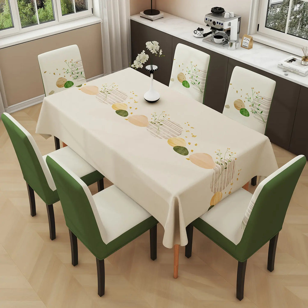 Embroidered Stretch Chair Cover - Thick Universal Dining Chair Slipcover, All Season, Aesthetic Room Decor