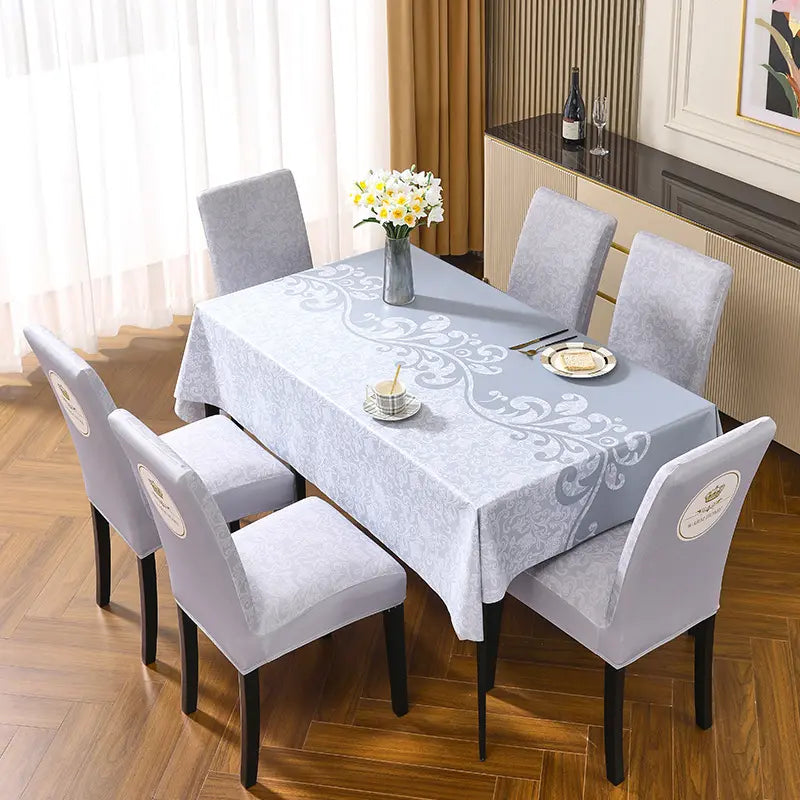 Embroidered Stretch Chair Cover - Thick Universal Dining Chair Slipcover, All Season, Aesthetic Room Decor
