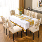 Embroidered Stretch Chair Cover - Thick Universal Dining Chair Slipcover, All Season, Aesthetic Room Decor