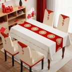 Embroidered Stretch Chair Cover - Thick Universal Dining Chair Slipcover, All Season, Aesthetic Room Decor