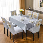 Embroidered Stretch Chair Cover - Thick Universal Dining Chair Slipcover, All Season, Aesthetic Room Decor