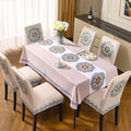 Embroidered Stretch Chair Cover - Thick Universal Dining Chair Slipcover, All Season, Aesthetic Room Decor