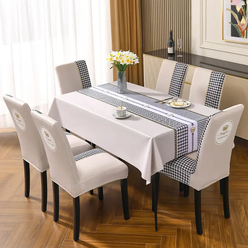 Embroidered Stretch Chair Cover - Thick Universal Dining Chair Slipcover, All Season, Aesthetic Room Decor