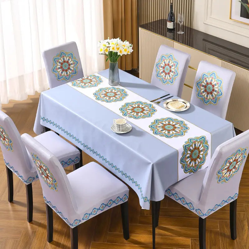 Embroidered Stretch Chair Cover - Thick Universal Dining Chair Slipcover, All Season, Aesthetic Room Decor