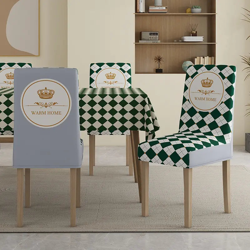 Embroidered Stretch Chair Cover - Thick Universal Dining Chair Slipcover, All Season, Aesthetic Room Decor