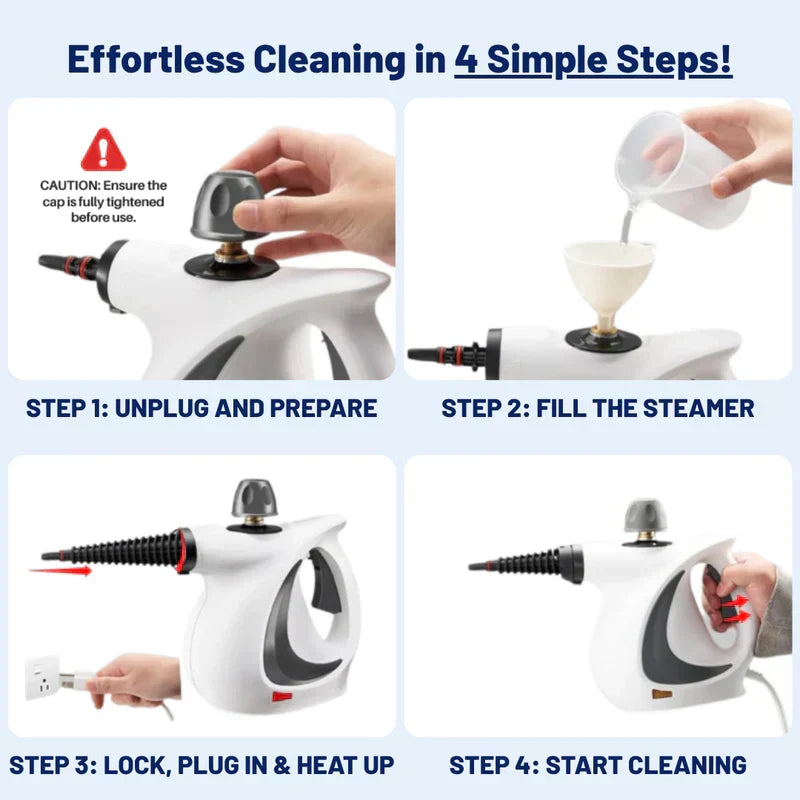 Handheld Multi-Surface Steam Cleaner with 12 Accessories