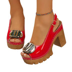 ☀️New arrival 45% OFF!🏖️Elegant Peep-Toe Buckle Heeled Sandals