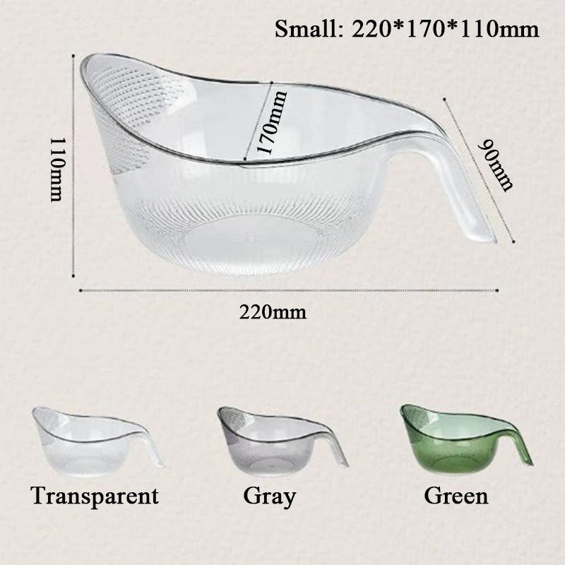 🍚💦50% OFF – Multipurpose Rice Washing Bowl Strainer with Handle – Wash, Rinse & Drain in 1 Bowl! | No More Messy Sinks | Kitchen Must-Have ✨