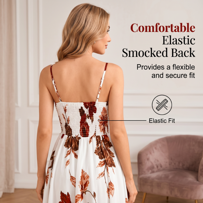 Women's Floral Spaghetti Strap Maxi Dress
