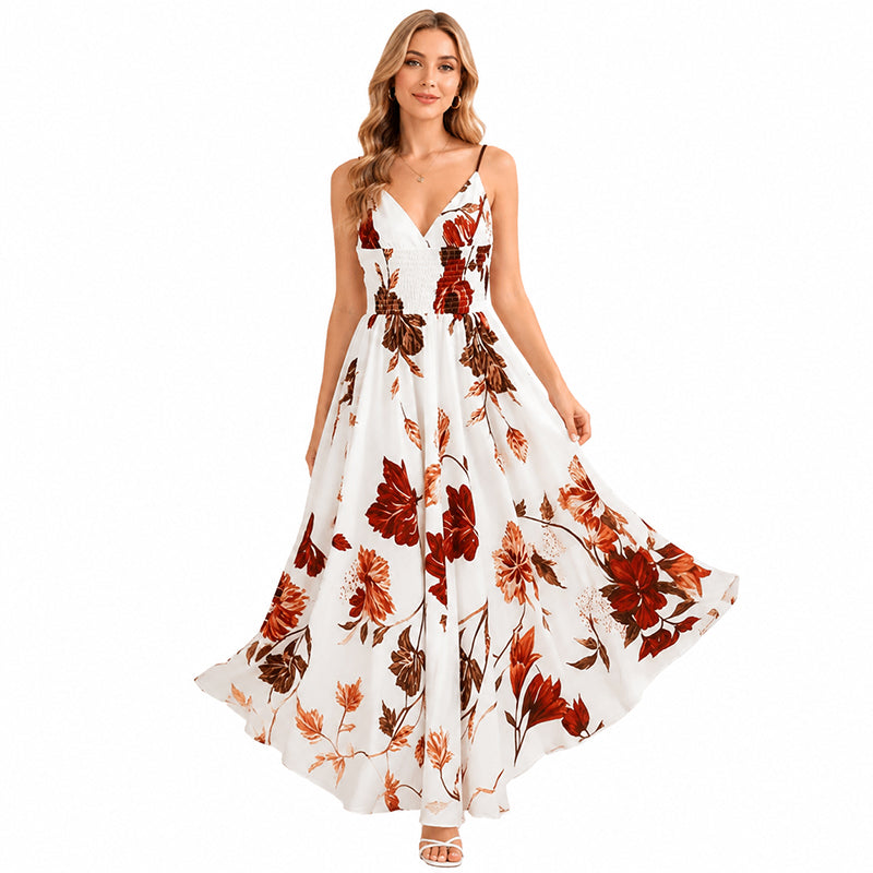 Women's Floral Spaghetti Strap Maxi Dress